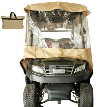 KFFKFF Golf Cart Cover 4 Passenger Outdoor Polyester Full Cover Waterproof & Dustproof Storage for EZ Go Club Yamaha Cart