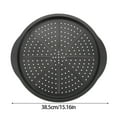 thumbnail image 5 of Round Perforated Pizza Pan 15Inch Carbon Steel Nonstick Coating Even Baking Sheet with Handle Oven Safe Cooking Tray, 5 of 9