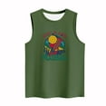 thumbnail image 4 of ALLLIST Summer Tops for Women 2024 Green Printed Graphic Sleeveless Crew Neck Tank Tops Girls Tank Tops XXL, 4 of 4