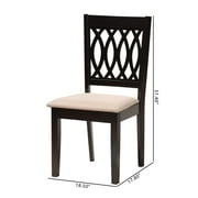 Baxton Studio Florencia Modern Beige Fabric and Espresso Brown Finished Wood 2-Piece Dining Chair Set
