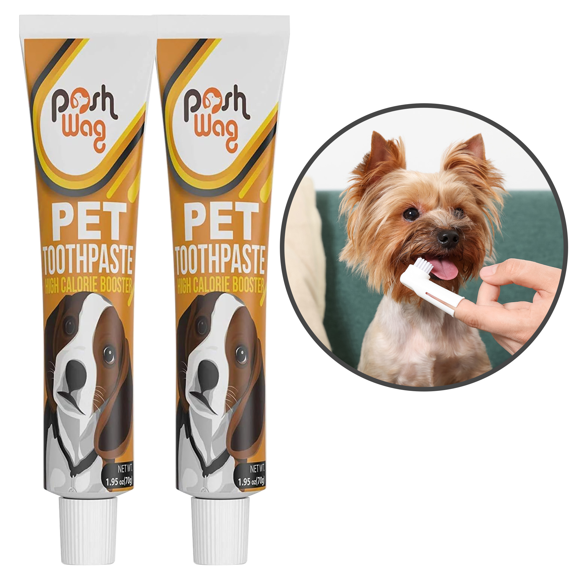 Poshwag Dog Toothpaste Tartar Remover 2 Pack, Freshens Breath