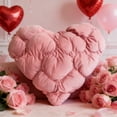 thumbnail image 4 of Valentine's Day Gifts Mingled Threads Puffy Heart Throw Pillow Pink for Couples Home Decor Bedroom Sofa Cute Romantic Decorative Accent Pillow, 4 of 7