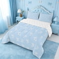 thumbnail image 2 of meiyoeat Girly Ribbon Bowknot Queen Comforter Set For Girls,Kawaii Bowtie Comforter Sets Queen For Kids,Reversible,3Pcs, 2 of 7