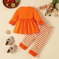 thumbnail image 6 of Aihuaihua Adorable Girls Two Piece Easter Dress Set Featuring Lace Trim Long Sleeve Top And Striped Pants With Cute Ribbon Details Kids Easter clothes set, 6 of 7