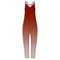 thumbnail image 3 of WXLWZYWL Women's Jumpsuits Summer V Neck Sleeveless Overalls Stretchy Adjustable Spaghetti Strap Romper with Pockets 2024 Loose Fit Overalls Wide Leg Jumpsuit Harem Bib Overalls, 3 of 4