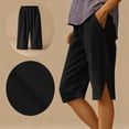 thumbnail image 2 of GUACER Womens Solid Color Shorts Fashion Loose with Pockets Corduroy Bermuda Shorts, 2 of 7
