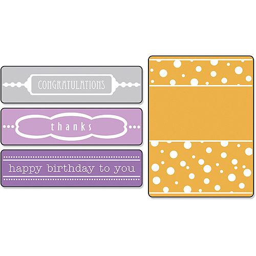 Sizzix Textured Impressions Embossing Folders, Birthday/Congrats/Thanks