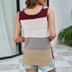 thumbnail image 4 of Chaleco de punto para mujer de verano,Camisa de punto de bloque de color para mujer, jersey de bloque de color, rendimiento lleno de energía, 4 of 6