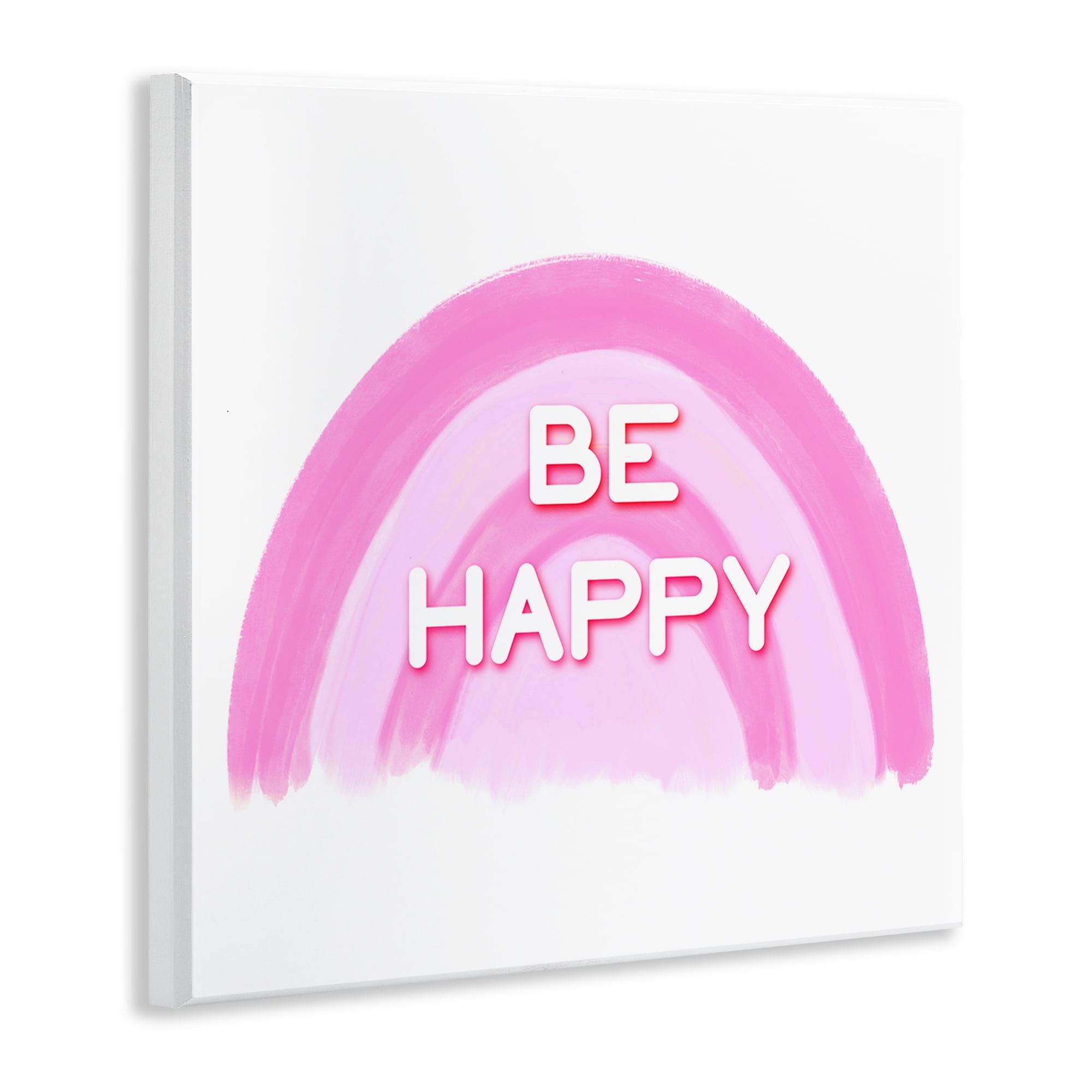 Stupell Industries Purple Be Happy Text & Numbers Painting Unframed Art Print Wall Art, 12 x 12