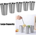 thumbnail image 4 of Stainless Steel Cups 18 oz Unbreakable and Reusable Drinking Cups Eco-Friendly Healthy Tumbler Set for Milk Juice and Water Dishwasher Safe (10 Pcs), 4 of 8