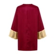 thumbnail image 5 of Hansber Kids Boys Praise Dance Top Long Sleeve Metallic Back Zipper Choir Church Worship Dance Stage Performance Tunic Top Burgundy 12, 5 of 6