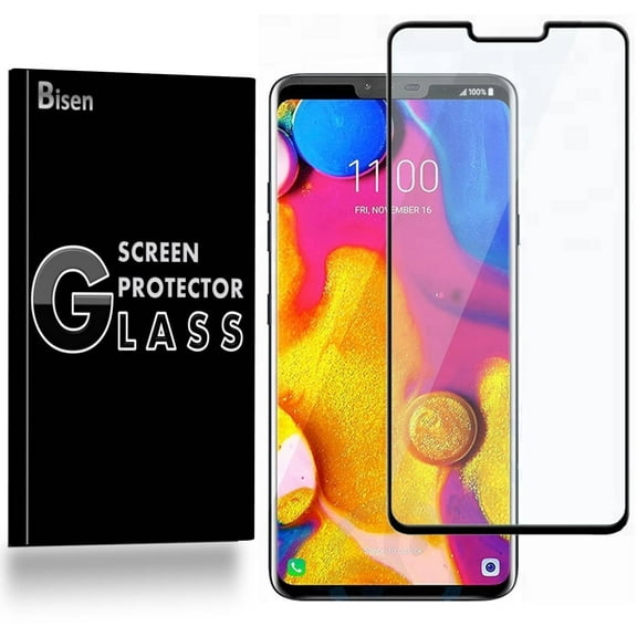 LG V40 ThinQ [BISEN] Tempered Glass [Full Coverage] Screen Protector, Edge-To-Edge Protect, Anti-Scratch, Anti-Shock, Shatterproof, Bubble Free