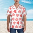 thumbnail image 4 of Kll Men'S Hawaiian Shirt Short Sleeve Button Down Beach Shirts-Pink Hearts1, 4 of 8