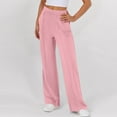 thumbnail image 5 of ZHYou No Boundaries Womens Wide Leg Sweatpants,High Waisted Baggy Pants,Fashion Drawstring Athletic Joggers,Pink,Size M, 5 of 8