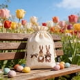 thumbnail image 6 of Easter Goodie Bags, Bunny Gift Bag for Party Favor Birthday Decoration, Reusable Burlap Rabbit Drawstring Treat Pouches for Spring Garden Tea Party Easter Egg Hunt - 6 Pcs, 6 of 7