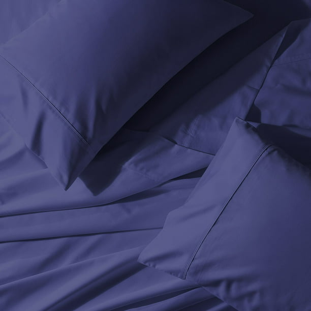 Split California King Adjustable Bed Sheets Abripedic Crispy Soft 100%  Cotton Percale Sheets - Periwinkle - Walmart.com