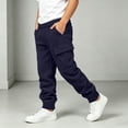 thumbnail image 6 of Boys Cargo Sweatpants Casual Soft Relaxed Fit Elastic Waist Kids Joggers Active Pants Navy 6-14 Years, 6 of 8