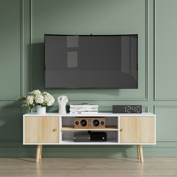 Cozy Castle Small TV Stand for 50 inch TV, Modern Entertainment Center