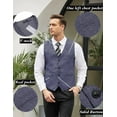 thumbnail image 3 of COOFANDY Men's Formal Waistcoat Regular Fit Business Dress Vest 6 Button, 3 of 10