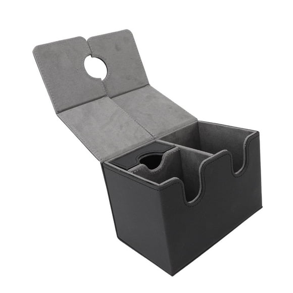 Card Deck Box with Detachable Tray, Sturdy PU Leather Card Storage Case Holds 200+ Cards, Compatible with CCG Collectible Cards