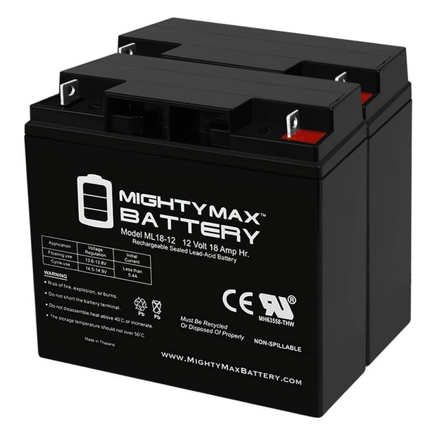 Batterie de Remplacement 12V 18AH pour ExpertPower EXP12180 - Lot de 2