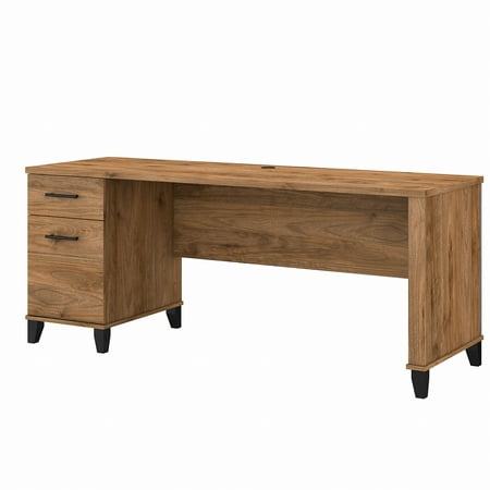 UPC: 0042976134082 | Bush Furniture Somerset 72  Single Pedestal Desk  Fresh Walnut