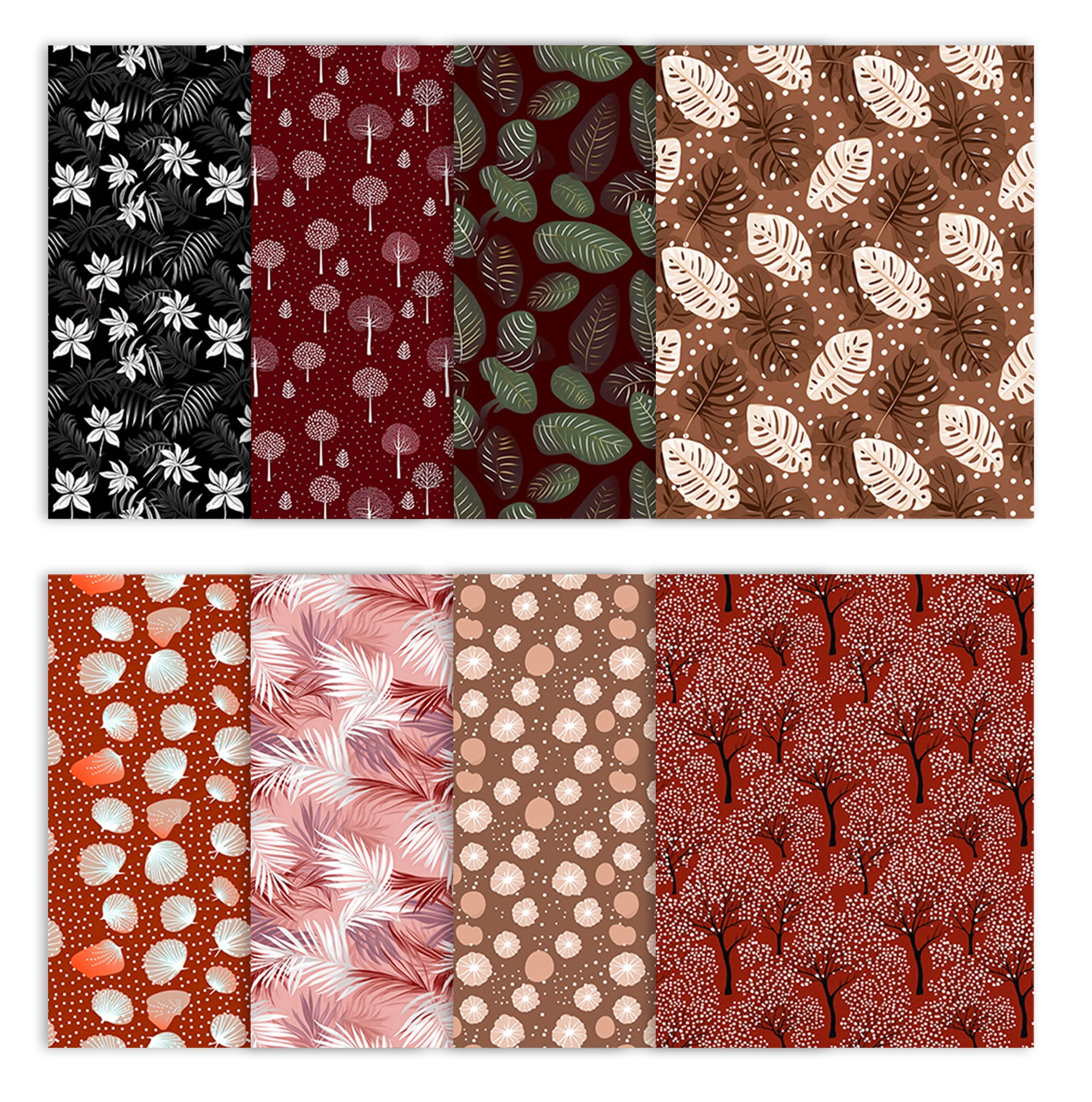 Soimoi 8 Pc Fat Quarter Bundle- Tree Print 18"x 22" DIY Patchwork- 100% Cotton Pre-Cut Quilting Fabric Multicolor