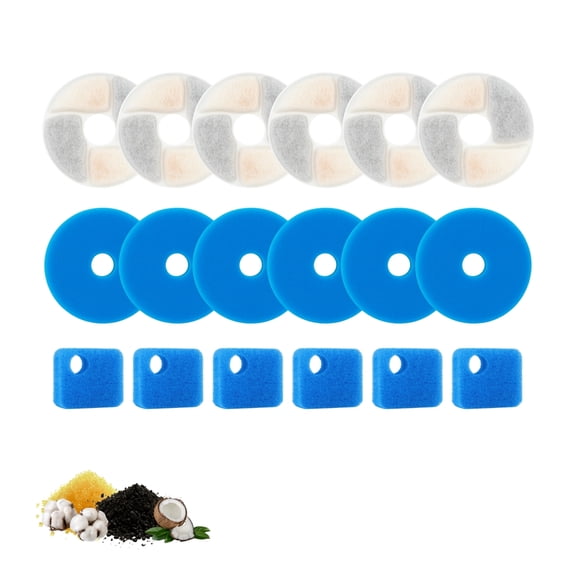 Nispira Cat Water Fountain Filter Replacements for Rantizon, Square and SORON 2.2L/73oz Stainless Steel Pet Water Fountain, 6 Packs