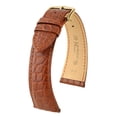 thumbnail image 2 of Hirsch Regent Alligator Leather Watch Strap - Golden Brown - M - 18mm - Shiny Gold Buckle - Alligator Flank Leather Band, 2 of 9