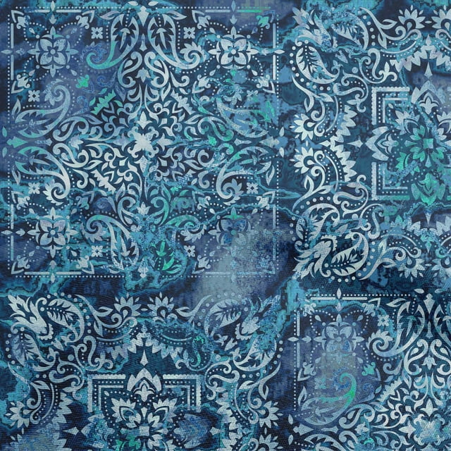 oneOone Polyester Spandex Navy Blue Fabric Asian Sewing Material Print Fabric By The Yard 56 Inch Wide