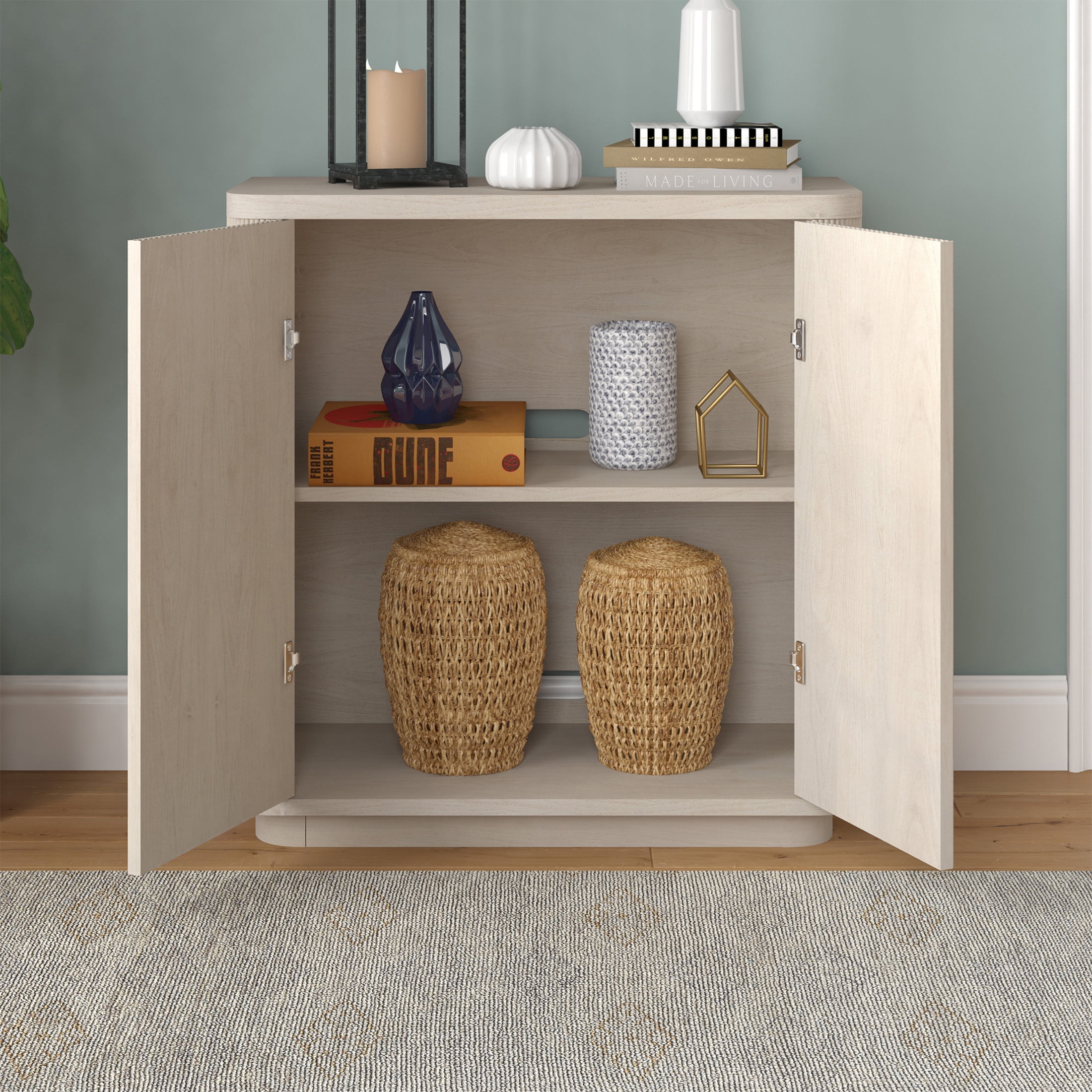Evelyn&Zoe Modern/Contemporary 32" Wide Alder White Accent Cabinet