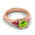 thumbnail image 3 of 2.50 Ct Round Shape Peridot & Red Ruby Gemstone Latest Anniversary Ring for her Solid 14K Rose Gold Size 6.5 by Diamond-Capitals, 3 of 8