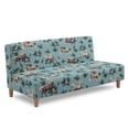 thumbnail image 3 of SCRAWLGOD Horse Pineapple Flower Pattern Sofa Slipcover Without Armrest Stretch Anti Slip Futon Slipcover 3 Seater Washable Sofa Protector Couch Cover for Dogs, 3 of 9