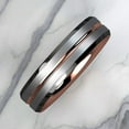 thumbnail image 5 of Tungsten Rings for Men Wedding Bands for Him 6mm Silver Brushed Rose Gold, 5 of 7