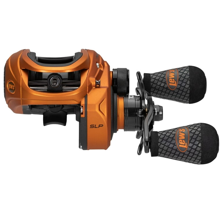 Lew's Mach Crush SLP Baitcast Fishing Reel, Left-Hand Retrieve, 7.5:1 Gear  Ratio, 10 Bearing System with Stainless Steel Double Shielded Ball  Bearings, Orange 