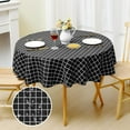 thumbnail image 1 of Round Waterproof Fabric Table Cloth, Plaid Stain Resistant Polyester Tablecloth, Washable Cloth Table Cover for Fall Halloween Decor, Dining Room, Outdoor (60" Round, Black), 1 of 6