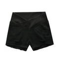 thumbnail image 4 of Ripped Jeans Shorts for Women Summer Elastic High Waisted Maternity Elastic Band Jeans Solid Color Ripped Denim Casual Beach Shorts M-3XL, 4 of 7