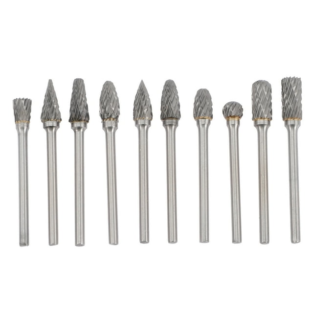 MasteelfCA 10 Pcs Rotary Files Crafts Carving Grinding Tools Polishing Rotating Files