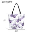 thumbnail image 5 of Open Top Canvas Tote Bag with Zipper Reusable Shopping Bag 13.5x15" Roomy Carryall Lavender-colored Butterfly Pattern, 5 of 9
