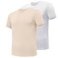 thumbnail image 1 of pstuiky camisetas de hombre, Camiseta deportiva de dos piezas con cuello redondo y manga corta para hombre, color liso camisas casuales para hombre xl, 1 of 2
