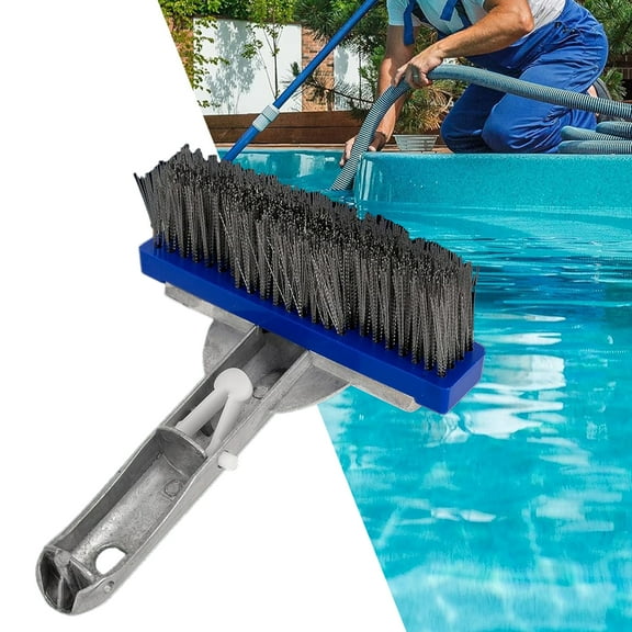KMSS Pool Brush Head Heavy-Duty Pool Cleaning Brush with Hard Bristle Easy to Install Stain Remover Floor Swim Tile Scrubber Brush