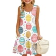 thumbnail image 6 of Gzbliryd Easter Princess Dresses Bunny Print One-Piece Dress Rabbit Skirt Easter Egg Smocked Dress for Girl Daughter Cute Girls Spring Outfits (White,5-6 Years), 6 of 7