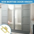 thumbnail image 6 of Uxcell Non-Mortise Door Hinges Heavy Duty Steel Flush Cabinet Hinges Gold, 6 of 7