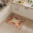 thumbnail image 2 of ODIKA 3'x5' Washable Throw Rug Stain Resistant, Low Profile, Non-Slip Primitive Vintage Distressed Border Farmhouse Folk Lettering for Entryway, Kitchen, Mudroom, 2 of 7