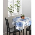 thumbnail image 4 of Blue Watercolor Floral Suqare Tablecloth - 54 x 54 Inch, Spring Flower Abstract Art Waterproof & StainResistant Tablecloth, Washable Oil-proof Table Cover for Dining/Party/Wedding/Camping/Buffet, 4 of 9