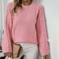 thumbnail image 5 of Giftesty Sweaters for Women Plus Size Womens Casual Solid Long Sleeved Sweater Tops, 5 of 6