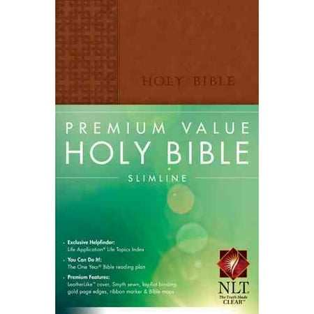 Holy Bible: New Living Translation Brown LeatherLike Premium Value Slimline
