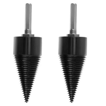 

Wuljfeng Drill Bit 2 Pack 42 Mm Hex Shank Wood Firewood Log Splitter Drill Bit (Black )