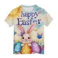 thumbnail image 6 of UngA Easter Tops for Girls Bunny Kids Graphic Tees Summer Short Sleeve Tops Funny Rabbit Toddler Girl Tshirt (Light Blue,6-7 Years), 6 of 6