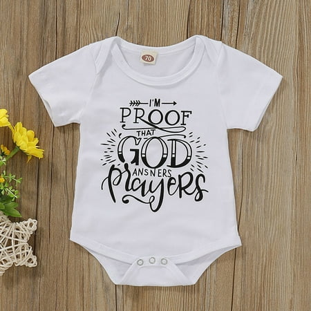 

Cotton Blend Baby Boy Girl Letter Printed Romper Bodysuit Clothes Outfits